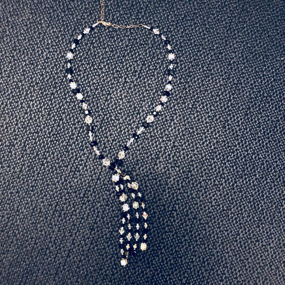 Swarovski crystal black and clear necklace